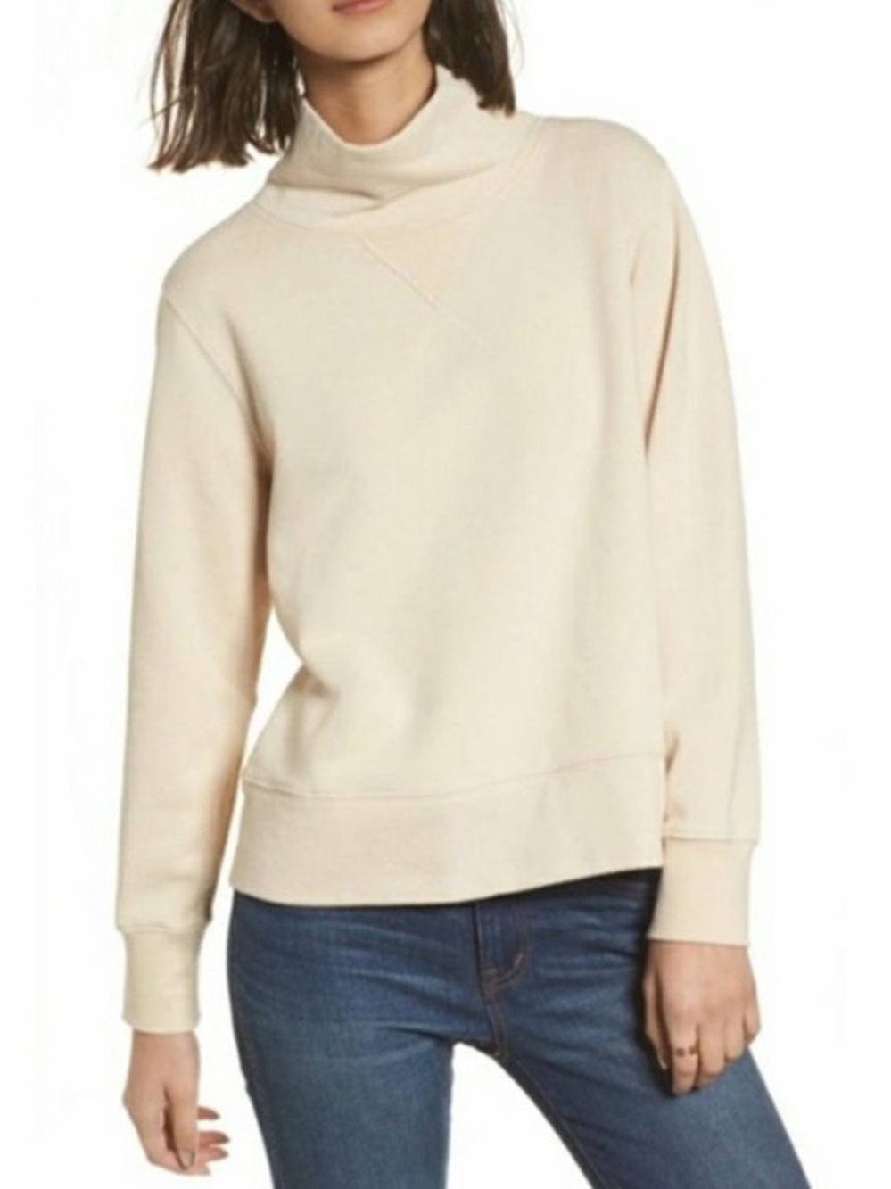 MADEWELL Turtleneck Pullover Sweatshirt Soft Brushed Terry Shrunken Fit - M